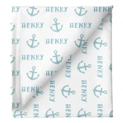 Sugar + Maple Personalized Stretchy Blanket | Anchor Blue - cutbabycare.com | baby boutique & care hub* Fashion