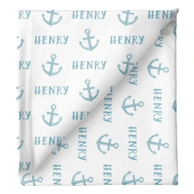 Sugar + Maple Personalized Stretchy Blanket | Anchor Blue - cutbabycare.com | baby boutique & care hub* Fashion