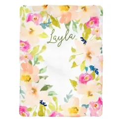 Sugar + Maple Personalized Garden Floral Frame Milestone Blanket - cutbabycare.com | baby boutique & care hub* New