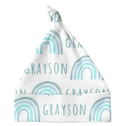Sugar + Maple Personalized Knotted Baby Hat | Rainbow Blue - cutbabycare.com | baby boutique & care hub* Outlet