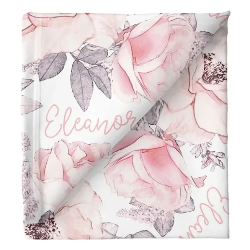 Sugar + Maple Personalized Stretchy Blanket | Wallpaper Floral - cutbabycare.com | baby boutique & care hub* Best