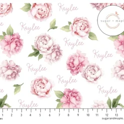 Sugar + Maple Personalized Plush Minky Fleece Personalized Blanket | Pink Peonies Blooms - cutbabycare.com | baby boutique & care hub* Flash Sale