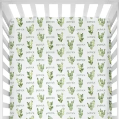Sugar + Maple Personalized Crib Sheet | Cactus - cutbabycare.com | baby boutique & care hub* Flash Sale