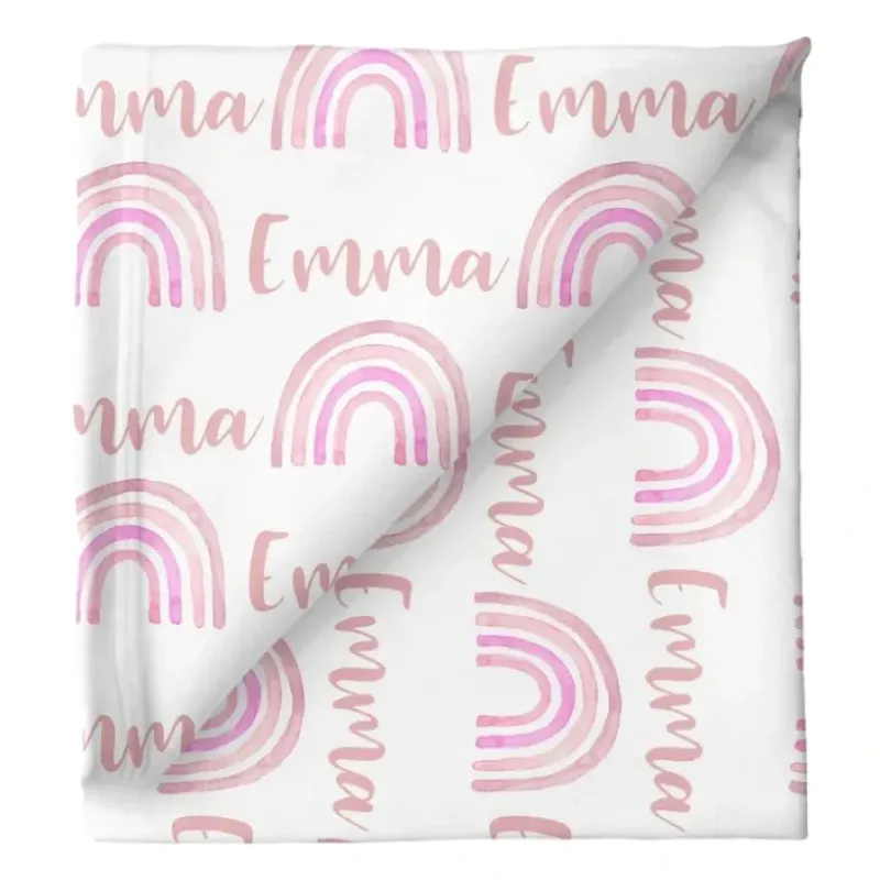 Sugar + Maple Personalized Stretchy Blanket | Rainbow Pink - cutbabycare.com | baby boutique & care hub* Hot