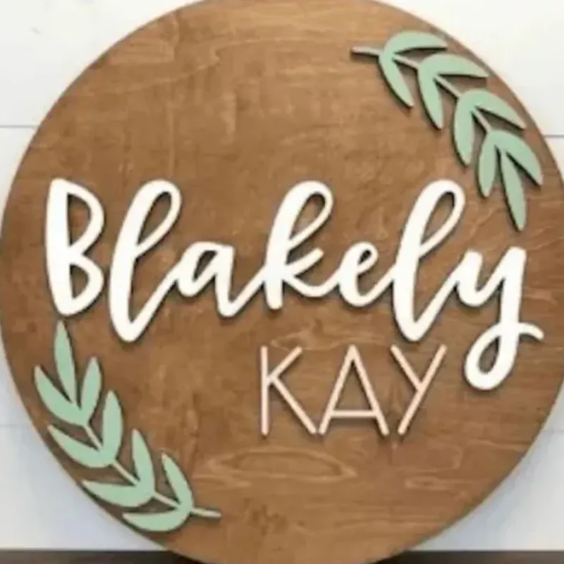 Sugar + Maple Round Personalized Wood Name Sign | Laurel - cutbabycare.com | baby boutique & care hub* Flash Sale