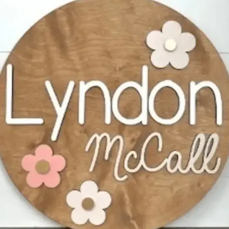 Sugar + Maple Round Personalized Wood Name Sign | Retro - cutbabycare.com | baby boutique & care hub* Hot