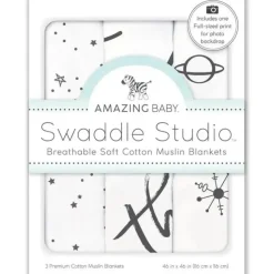 Swaddle Designs - 3Pk Muslin Swaddle Blankets, Love You To The Moon - cutbabycare.com | baby boutique & care hub* Online
