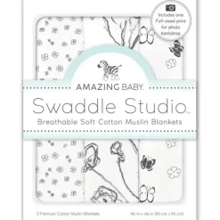 Swaddle Designs - 3Pk Muslin Swaddle Blankets, Loved Floral - cutbabycare.com | baby boutique & care hub* Outlet