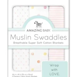 Swaddle Designs - 3Pk Muslin Swaddle Blankets, Pink Party - cutbabycare.com | baby boutique & care hub* Fashion