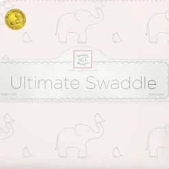Swaddle Designs - Ultimate Swaddle Blanket, Sterling Deco Elephants, Pink - cutbabycare.com | baby boutique & care hub* Hot
