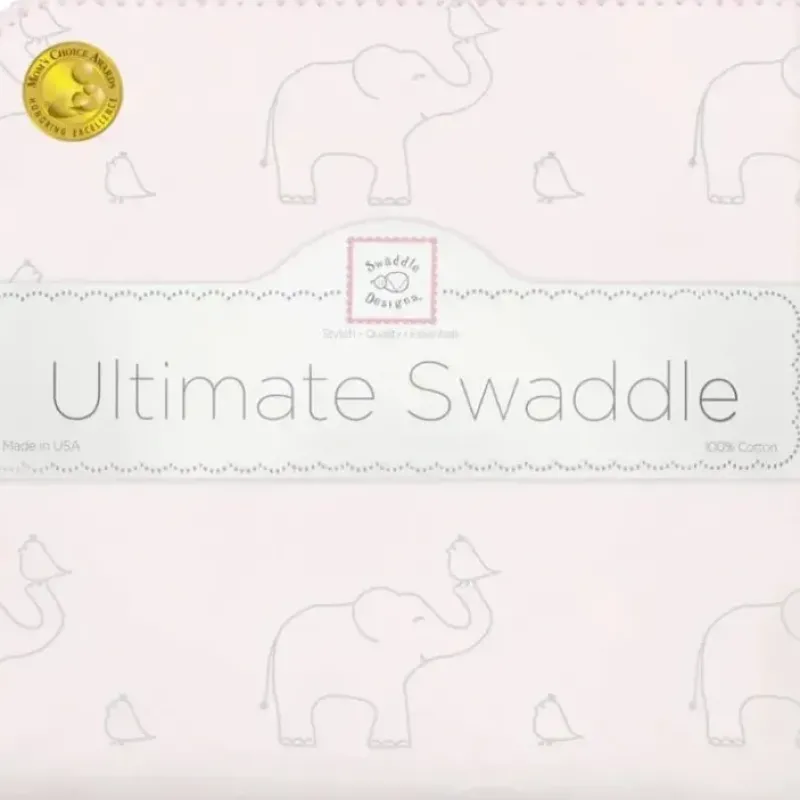 Swaddle Designs - Ultimate Swaddle Blanket, Sterling Deco Elephants, Pink - cutbabycare.com | baby boutique & care hub* Hot