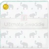 Swaddle Designs - Ultimate Swaddle Blanket, Elephant & Chickies, Seacrystal - cutbabycare.com | baby boutique & care hub* Best Sale
