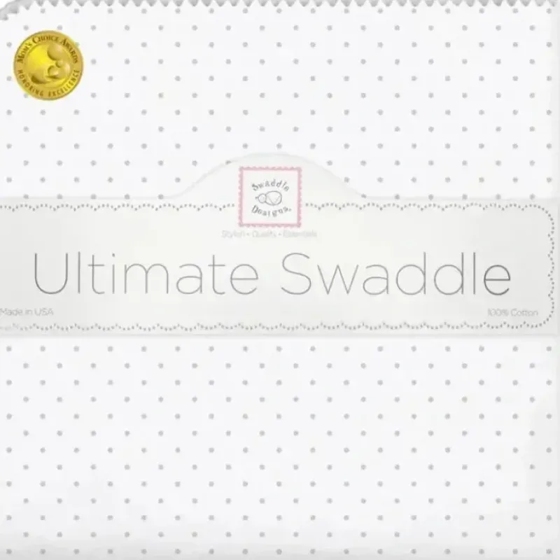 Swaddle Designs - Ultimate Swaddle Blanket, Polka Dots, Sterling - cutbabycare.com | baby boutique & care hub* New