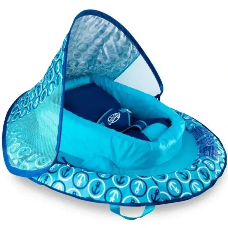 SwimWays - Infant Baby Spring Float, Blue Anchor | Baby Pool Float with Canopy - cutbabycare.com | baby boutique & care hub* Shop