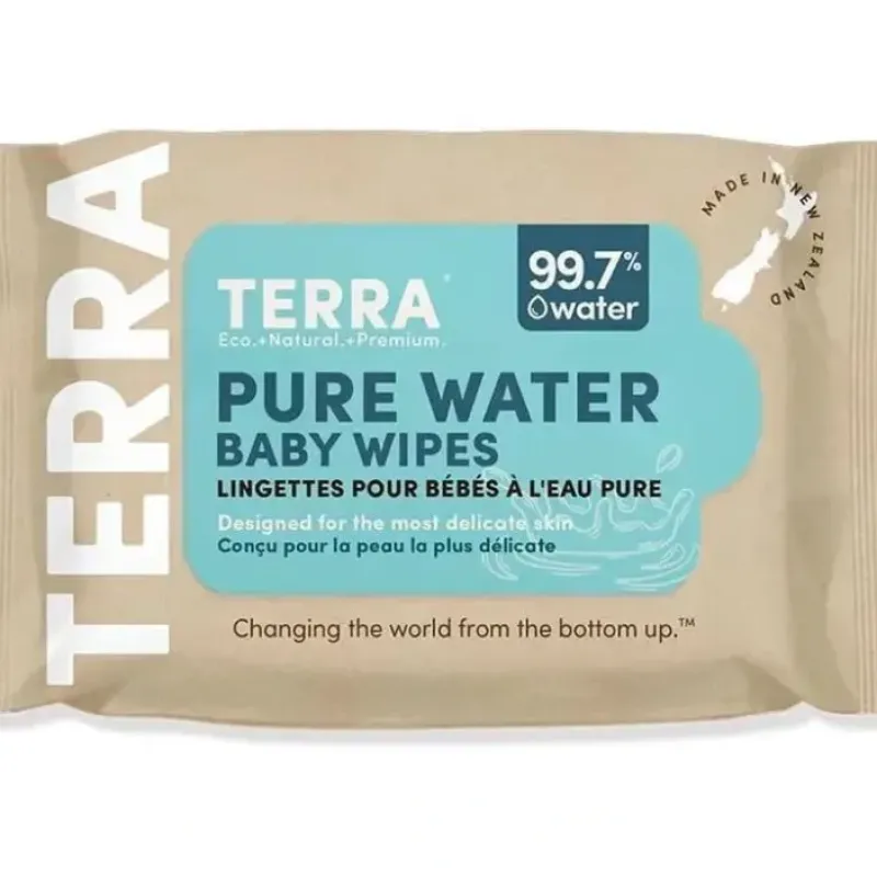 Terra - 24Ct Bamboo Water Wipes Pure New Zealand Travel Pack - cutbabycare.com | baby boutique & care hub* Online