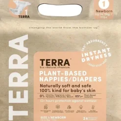 Terra - 24Ct Newborn Diapers 85% Plant-Based, Size 1 - cutbabycare.com | baby boutique & care hub* Online