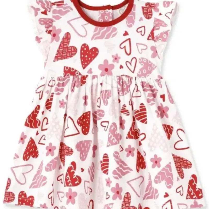 Tesa Babe - Baby Girl's Valentine Hearts Bamboo Dress - cutbabycare.com | baby boutique & care hub* Hot