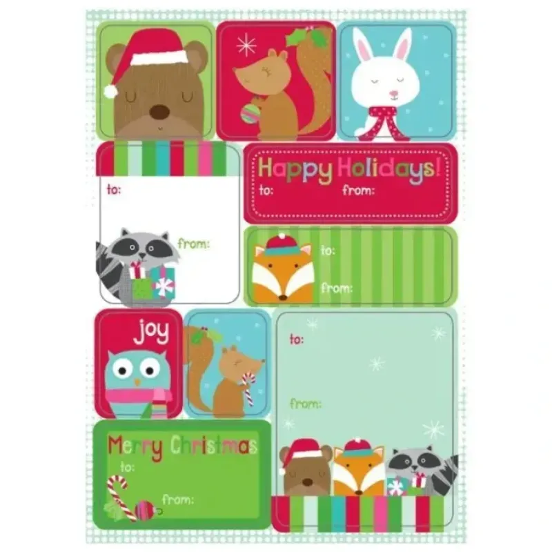 The Gift Wrap Company Checkered Chums Label Sheet - cutbabycare.com | baby boutique & care hub* Clearance