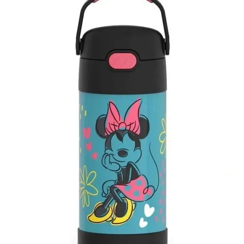 THERMOS - 12Oz Stainless Steel Insulated Straw Bottle, Minnie Mouse - cutbabycare.com | baby boutique & care hub* Clearance