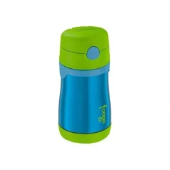 Thermos FOOGO Vacuum Insulated Stainless Steel 10-Ounce Straw Bottle Blue/Green - cutbabycare.com | baby boutique & care hub* Outlet