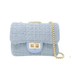 Tiny Treats - Classic Large Tweed Handbag, Blue - cutbabycare.com | baby boutique & care hub* Outlet