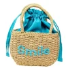 Tiny Treats - Girls Wicker Basket Message Handbag, Smile Teal - cutbabycare.com | baby boutique & care hub* Clearance
