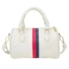 Tiny Treats - Leather Striped Duffle Handbag, White - cutbabycare.com | baby boutique & care hub* Cheap