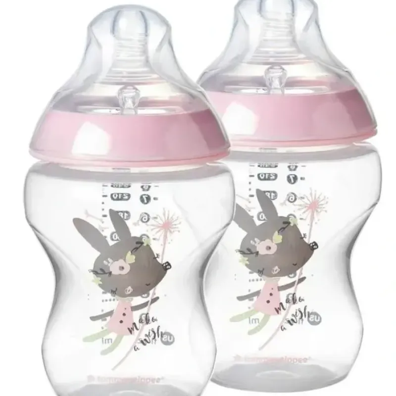 Tommee Tippee - 9Oz 2Pk Closer to Nature Decorated Bottle, Pink - cutbabycare.com | baby boutique & care hub* Cheap