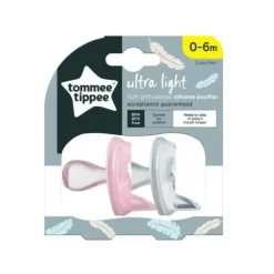 Tommee Tippee - Ultra Light Pacifier, 0/6M, Pink/White - cutbabycare.com | baby boutique & care hub* Best
