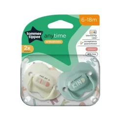 Tommee Tippee Anytime Soother, 6-18 months, 2 pack of symmetrical, BPA free soothers with a reusable steriliser pod - cutbabycare.com | baby boutique & care hub* Best