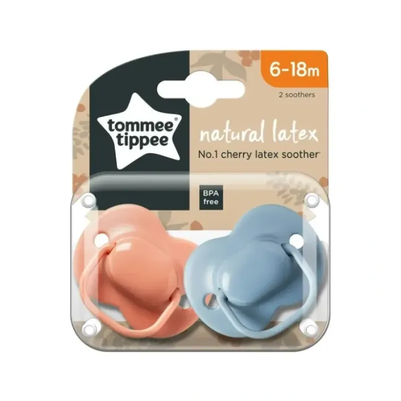 Tommee Tippee Cherry Latex Soother, 6-18 months, pack of 2 soothers with 100% natural latex baglet - cutbabycare.com | baby boutique & care hub* New