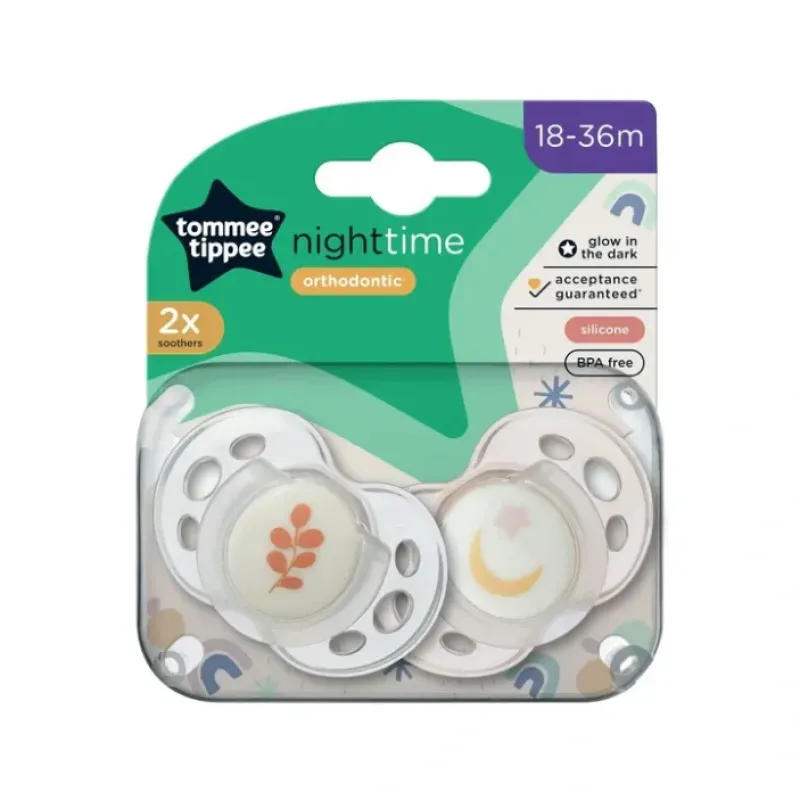Tommee Tippee Closer To Nature Night Time Soothers 18-36 Months 2 Pack (Colours May Vary) - cutbabycare.com | baby boutique & care hub* Shop