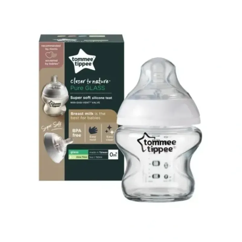 Tommee Tippee Closer to Nature Glass Bottle Slow Teat 150ml - cutbabycare.com | baby boutique & care hub* Discount