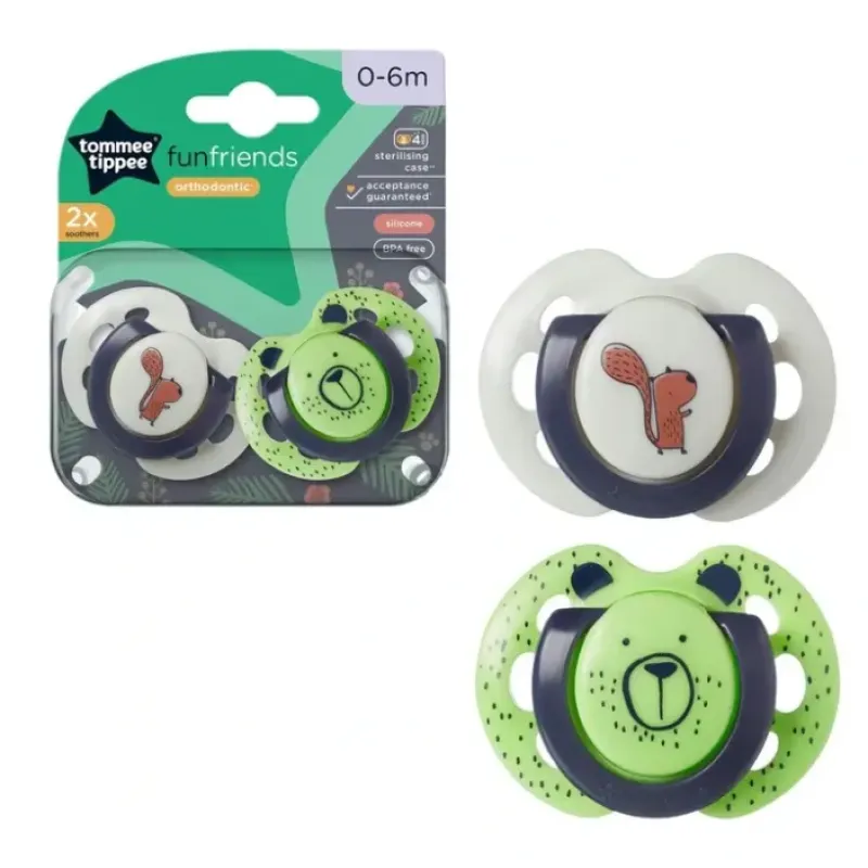 Tommee Tippee Fun Soother, 0-6 months, 2 pack, BPA free, Reusable steriliser pod - cutbabycare.com | baby boutique & care hub* Best Sale
