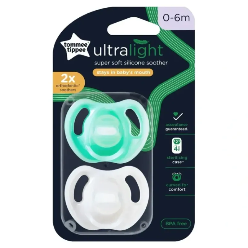Tommee Tippee Ultra Light Soother 0-6m 2 Pack - cutbabycare.com | baby boutique & care hub* Discount