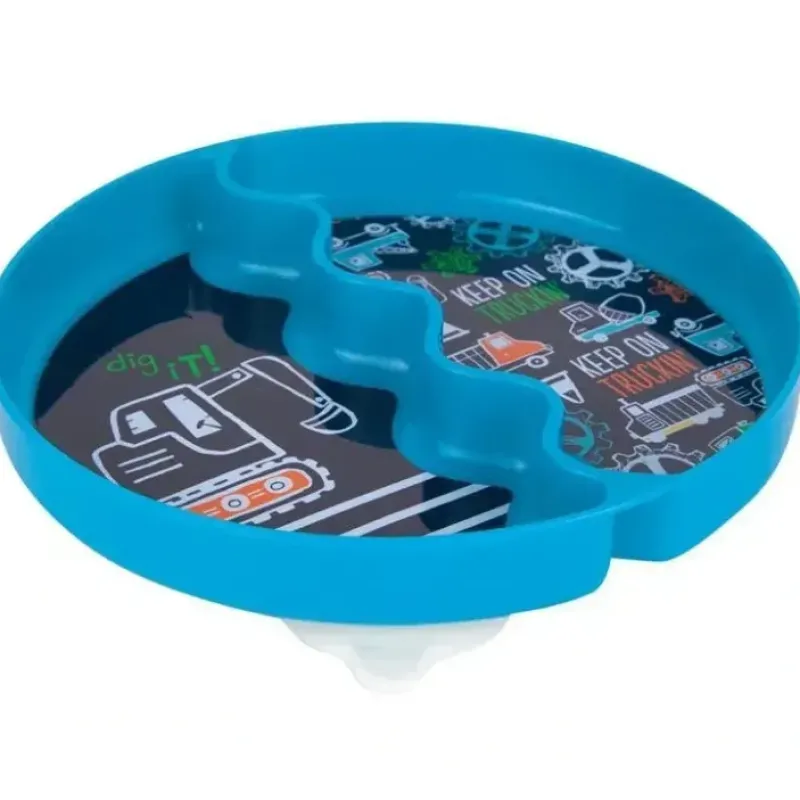 Tomy - Groovy Suction Plate Keep On Trucking Blue - cutbabycare.com | baby boutique & care hub* Fashion