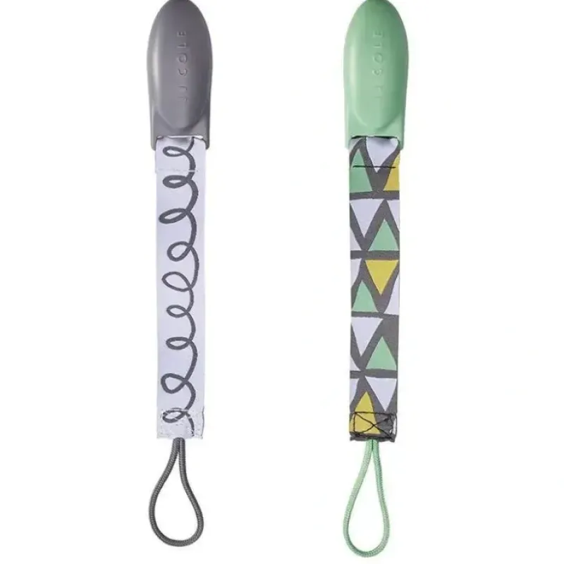 Tomy JJ Cole 2 pk Pacifier Clips, Green/Gray - cutbabycare.com | baby boutique & care hub* Flash Sale