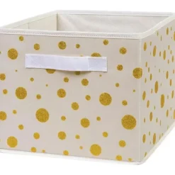 Trend Lab - Gold Foil Dot Canvas Storage Bin - cutbabycare.com | baby boutique & care hub* Sale