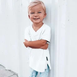 V-NECK TEE - WHITE - cutbabycare.com | baby boutique & care hub* Clearance