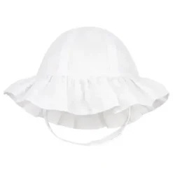 Wee Ones - Baby Girls' and Boys' Reversible Summer Ready Sun Hats, White Ruffle - cutbabycare.com | baby boutique & care hub* Best Sale