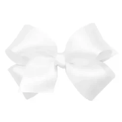 Wee Ones - Girls' Classic French Satin Hair Bow on a WeeStay Clip, Medium, White - cutbabycare.com | baby boutique & care hub* Cheap