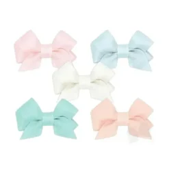 Wee Ones - 5Pk Baby Front Tail Bows, Blue - cutbabycare.com | baby boutique & care hub* New