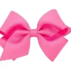 Wee Ones - Small Classic Grosgrain Girls Hair Bow (Plain Wrap), Hot Pink - cutbabycare.com | baby boutique & care hub* Outlet