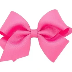 Wee Ones - Small Classic Grosgrain Girls Hair Bow (Plain Wrap), Hot Pink - cutbabycare.com | baby boutique & care hub* Outlet
