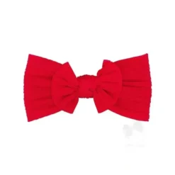 Wee Ones - Soft Cable Knit Nylon Baby Band With Matching Bowtie, Red - cutbabycare.com | baby boutique & care hub* Store