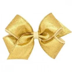 Wee Ones Medium Party Glitter Bow - Gold - cutbabycare.com | baby boutique & care hub* Cheap