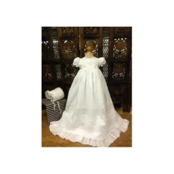 Will' Beth - Embroidered Cross Gown With Bonnet, White - cutbabycare.com | baby boutique & care hub* Clearance