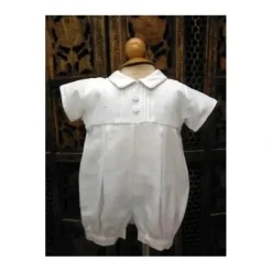Will' Beth Boys' White Christening Romper - cutbabycare.com | baby boutique & care hub* New