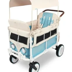 WonderFold - Volkswagon Special Edition Double Stroller Wagon (4 Seater), Bondi Blue - cutbabycare.com | baby boutique & care hub* Shop