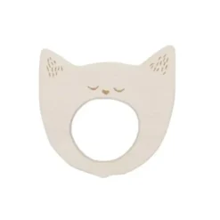 Wooden Story 9cm Yawning Cat Soother Baby/Infant 3m+ Sensory Teether Toy Natural - cutbabycare.com | baby boutique & care hub* Outlet